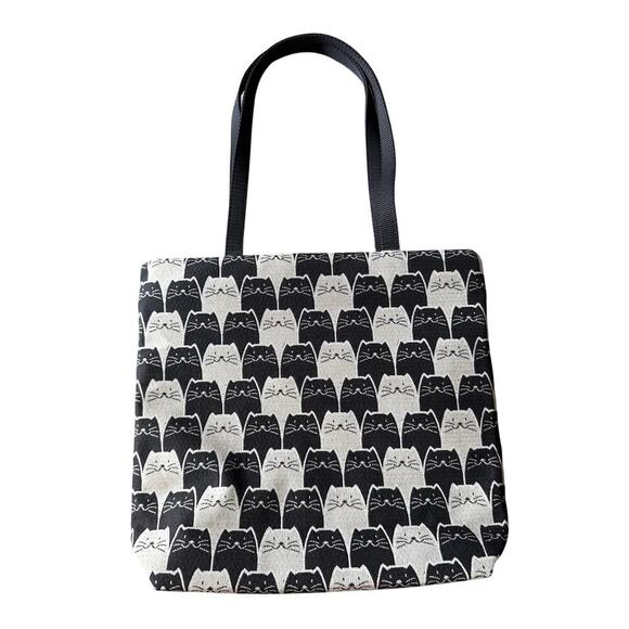 Danny K Isabella Tote Cat Themed Tapestry Shoulder Bag Zip Closure USA NEW - Picture 2 of 9